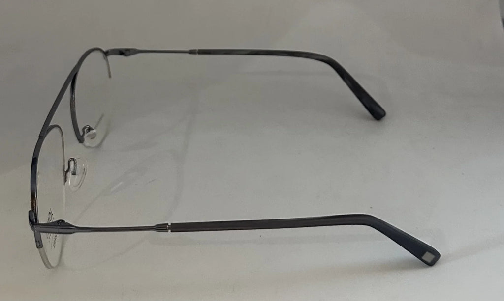 Mens 53mm New Frame. Jones J359. Rimless Aviator York Eyewear Gunmetal Metal