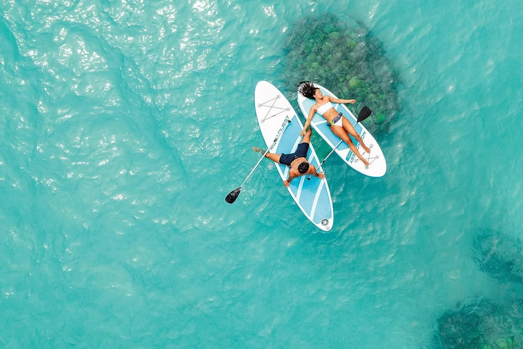 Inflatable Box Paddle TEAL AquaQuest 320 Open - Board Series INTEX
