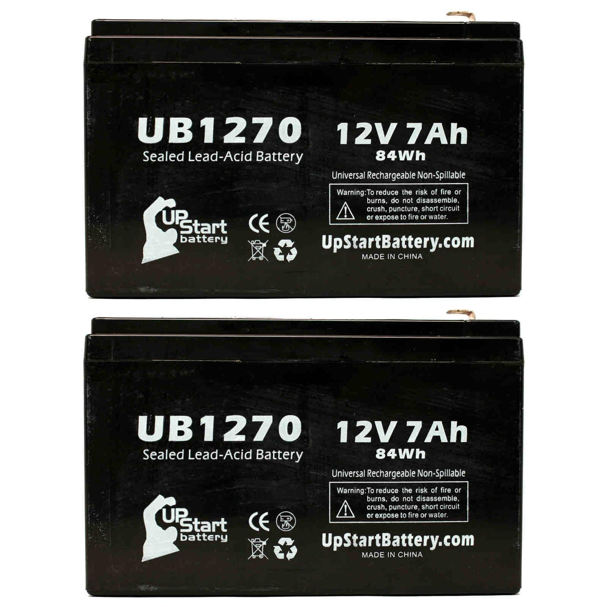 '- APC SMART-UPS Compatible 2x SLA) 7000mAh, Replacement Pack Terminal, Lead Acid F1 Terminal F1 Sealed 1500 (12V, Adapters - F2 UB1270 4 to Universal Battery AGM, - 7Ah, SUM1500RMXL2U Battery Includes