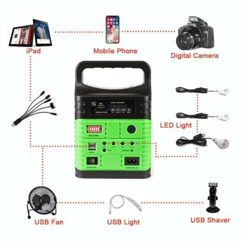 Flashlights, Panel, USB Camp Back-up Power Battery Solar exterior System Portable and Generator Lamps Solar 10W Charger with Home with Station Emergency Electric Power