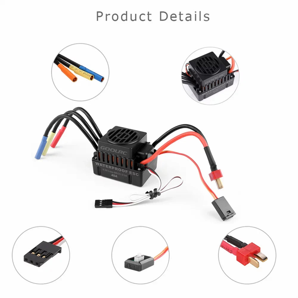 Combo 110 4370KV F540 Accessory,Set Motor 4370KV Rookin GoolRC 45A ESC Car Remote Car Waterproof 1/10