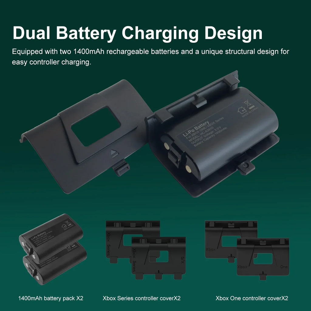 Packs with Fan Station Holder Battery & Stand Organizer, X Games with Cooling Series for mAh 2 Controller Storage Dual Headphone Xbox Dock X/S, 1400 Charging 12 Charger Vertical with Cooling Station