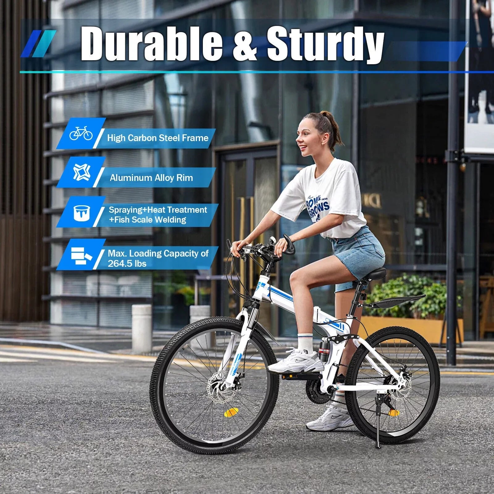 Disc Brake Mountain Speed Dual School 26" Bicycle Folding 21 Men Bikes Bike