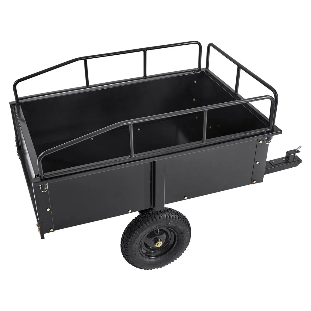 with Feet 15 750lb Steel Garden Capacity, Cart Heavy Trailer for Lawn Mower Tractor Trailer, Dump Utility Cubic Duty Riding
