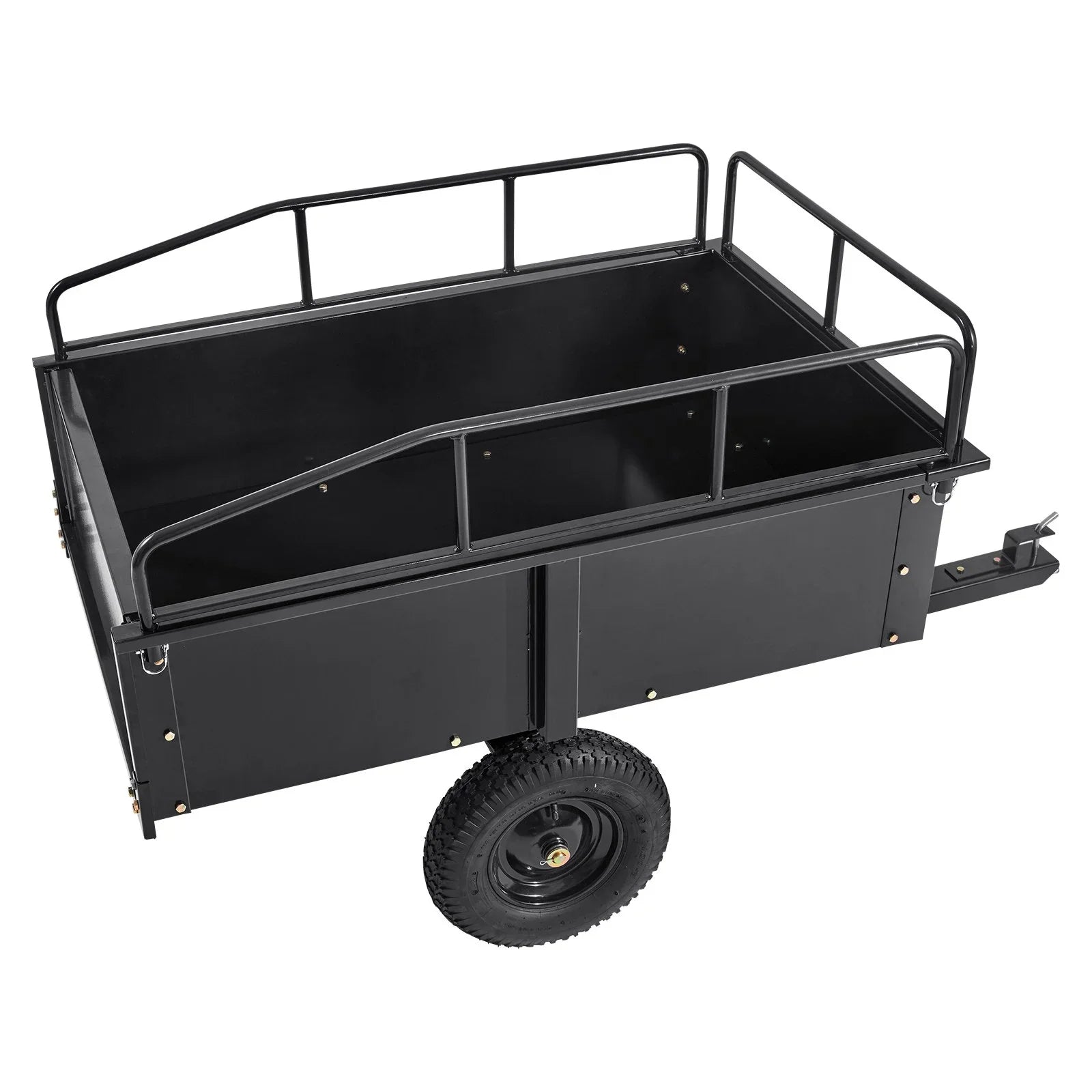with Feet 15 750lb Steel Garden Capacity, Cart Heavy Trailer for Lawn Mower Tractor Trailer, Dump Utility Cubic Duty Riding