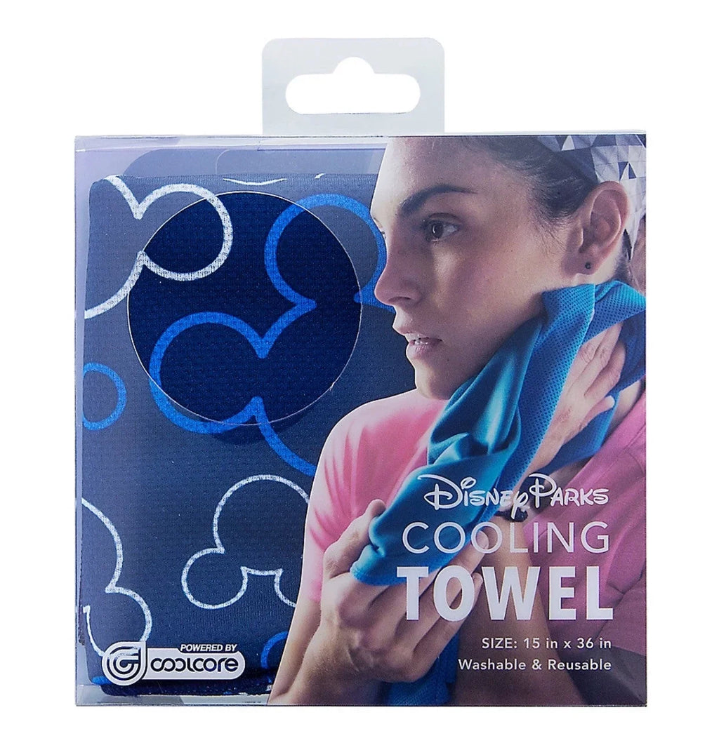 Mickey New Coolcore Cooling Mouse Disney Blue Parks Towel with Box By Icon