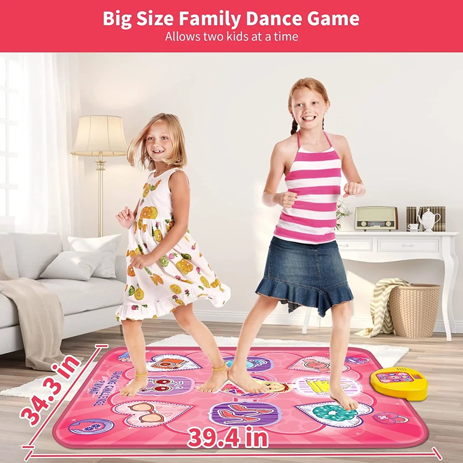 with 4 Dance Dance Kids Musical 5 7 Play with Christmas 3 Toys Lights, Year 9 Gift 5 6 Toy Old for Mat, Birthday Electronic Dance Girls 8 Game Modes, Mats for Game 10 Pink Pad Gifts