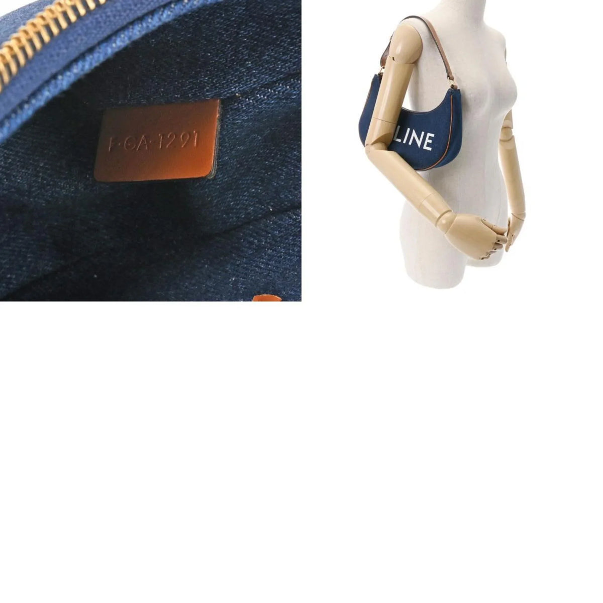 Ava Leather New) Blue 193952DKA Handbag Women's Pre-Owned CELINE Denim (Like