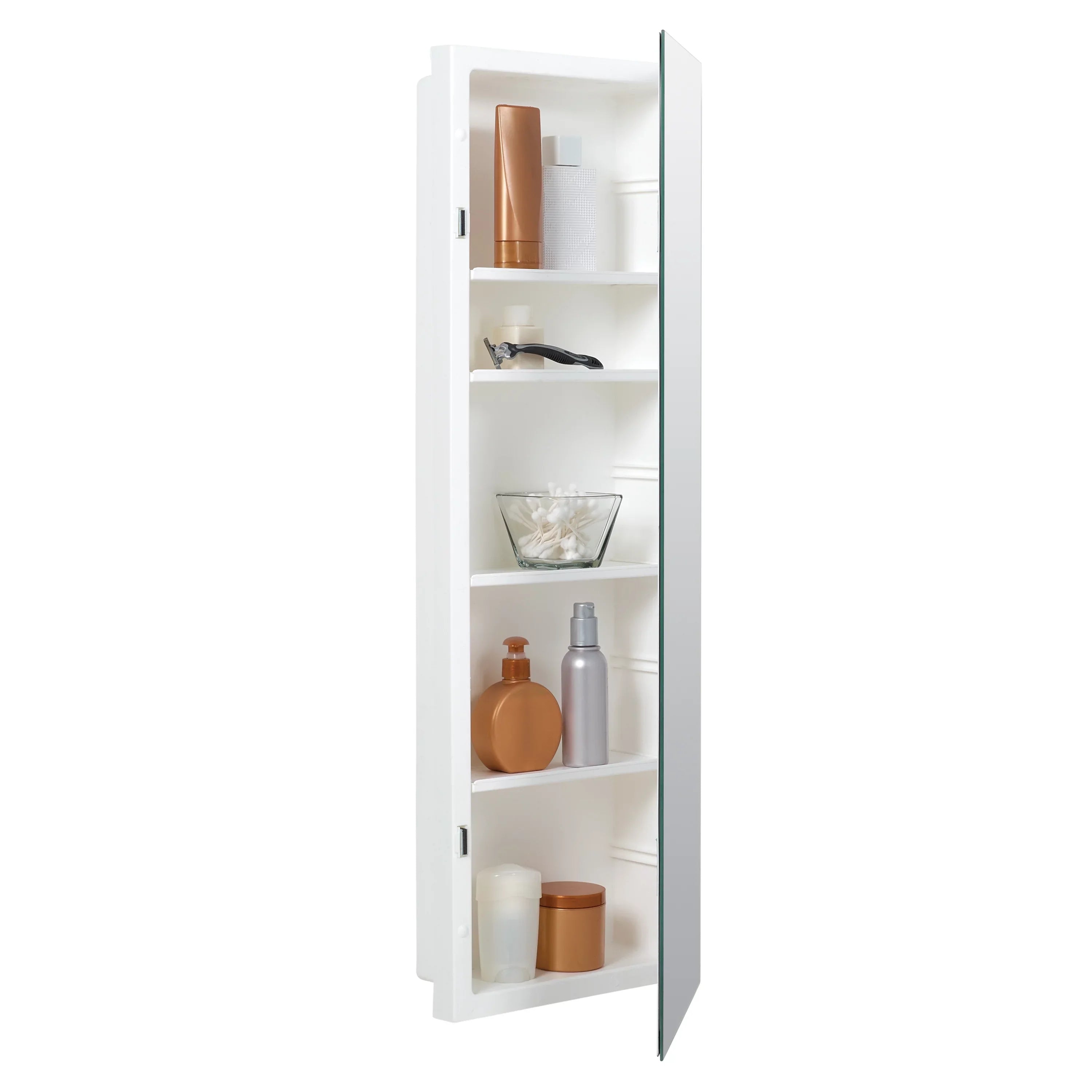 Frameless Recess-Mount 12 Pride x 36 in., Medicine Mirror Reversible Cabinet, Rectangle, American