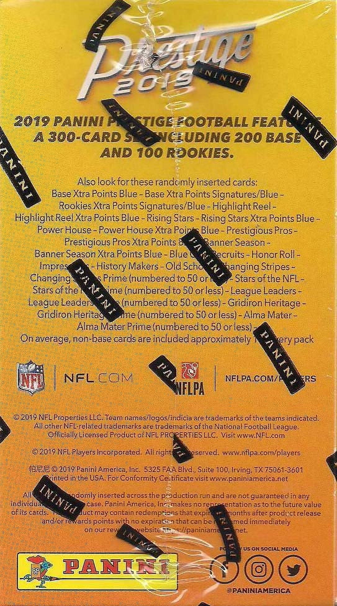 Football 2019 Prestige in Jerseys Blaster Box- Panini Featuring Rookies Team 2019
