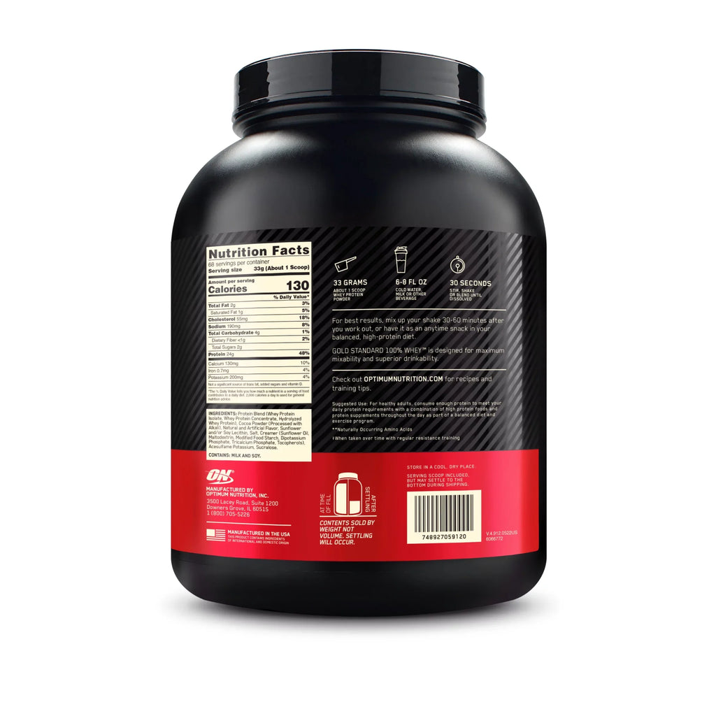 Chocolate Whey Gold Servings Standard Powder, Peanut 100% 5 Butter, lb, Nutrition, Optimum Protein 68