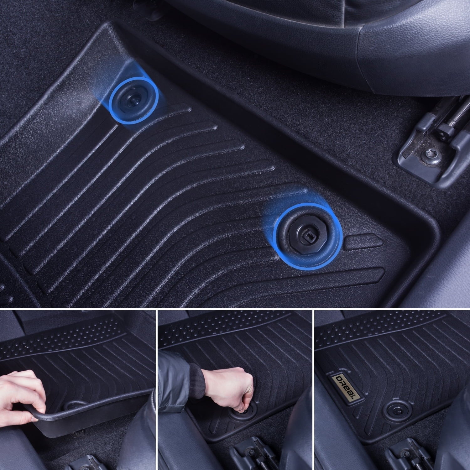 Guard Liners Front and Floor Car for Black All Climatic 2018-2023 Mats Rear Replacement Heavy Compass Fit-Tough/Durable/Odorless Duty Jeep Carpet-Custom