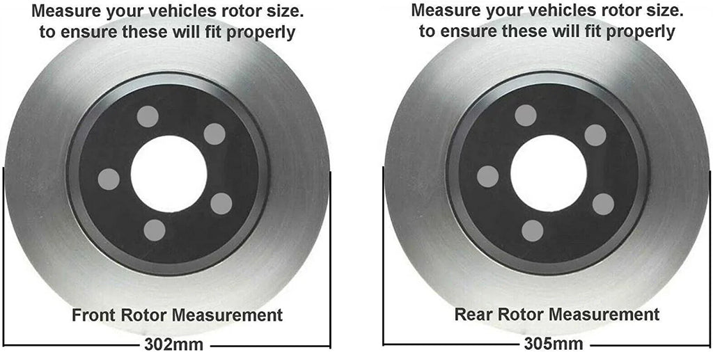 Drilled Kit Journey C/V Routan Country Caravan Town Brake Dodge Ram Brake & Detroit Chrysler Brakes Pads & 12" Rotors Ceramic & - Front Axle Rear for Rotors] [11.98" Slotted Replacement Grand