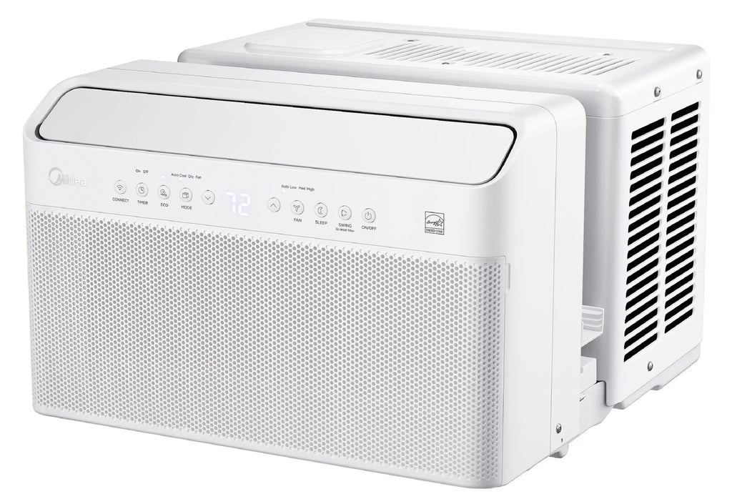 Restored Inverter Window 12,000 Savings, Air 35% Energy U-Shaped MAW12V1QWT Quiet, Conditioner, (Refurbished) Midea Extreme Smart