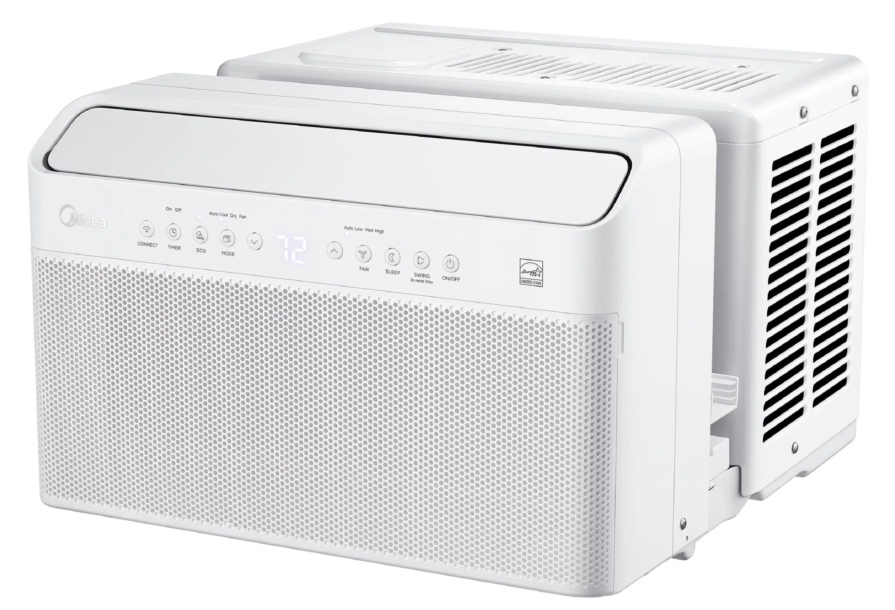 Restored Inverter Window 12,000 Savings, Air 35% Energy U-Shaped MAW12V1QWT Quiet, Conditioner, (Refurbished) Midea Extreme Smart