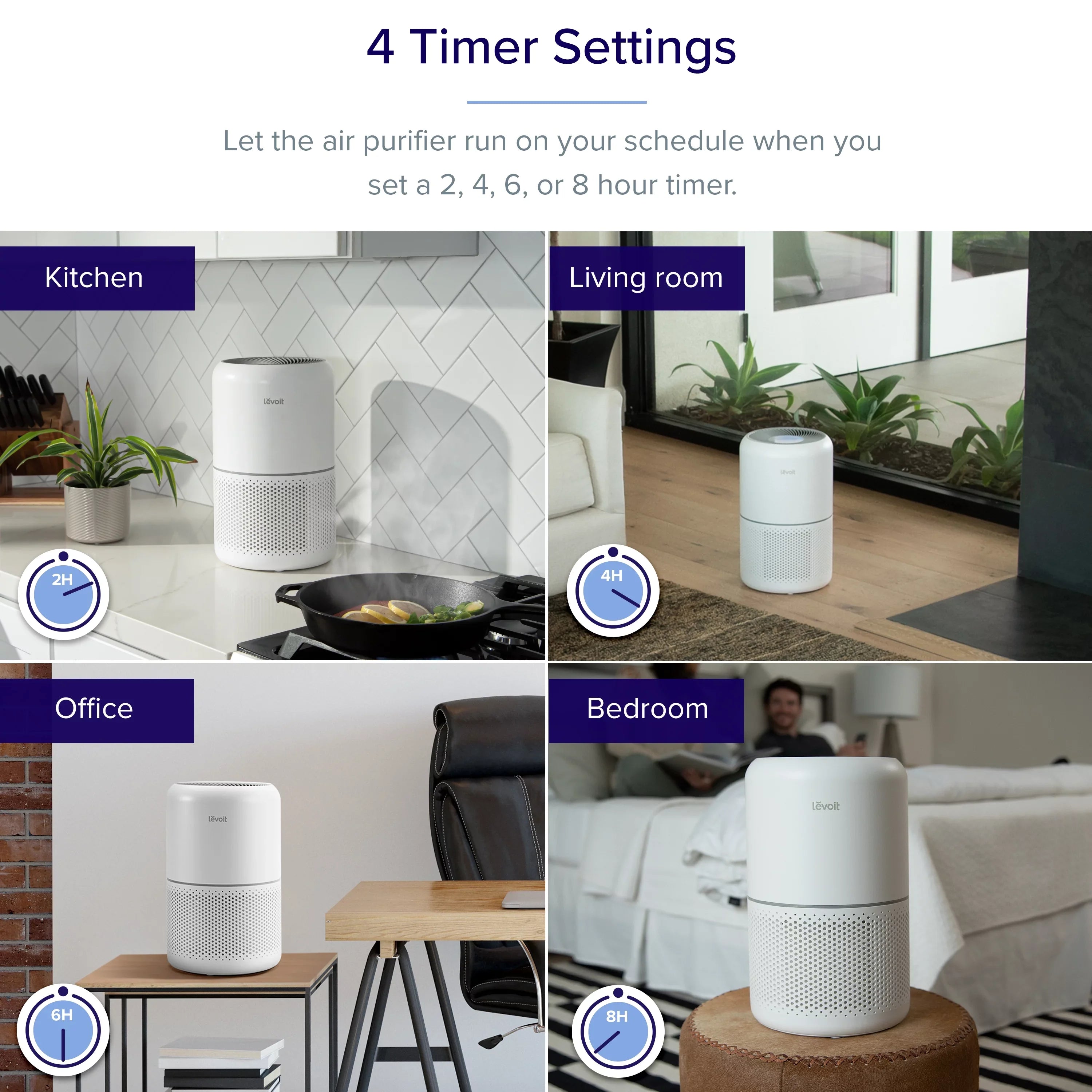 Up Large Asthma, Core Allergies sq. 300-, Purifier Air to Rooms White Levoit 547 ft., for and