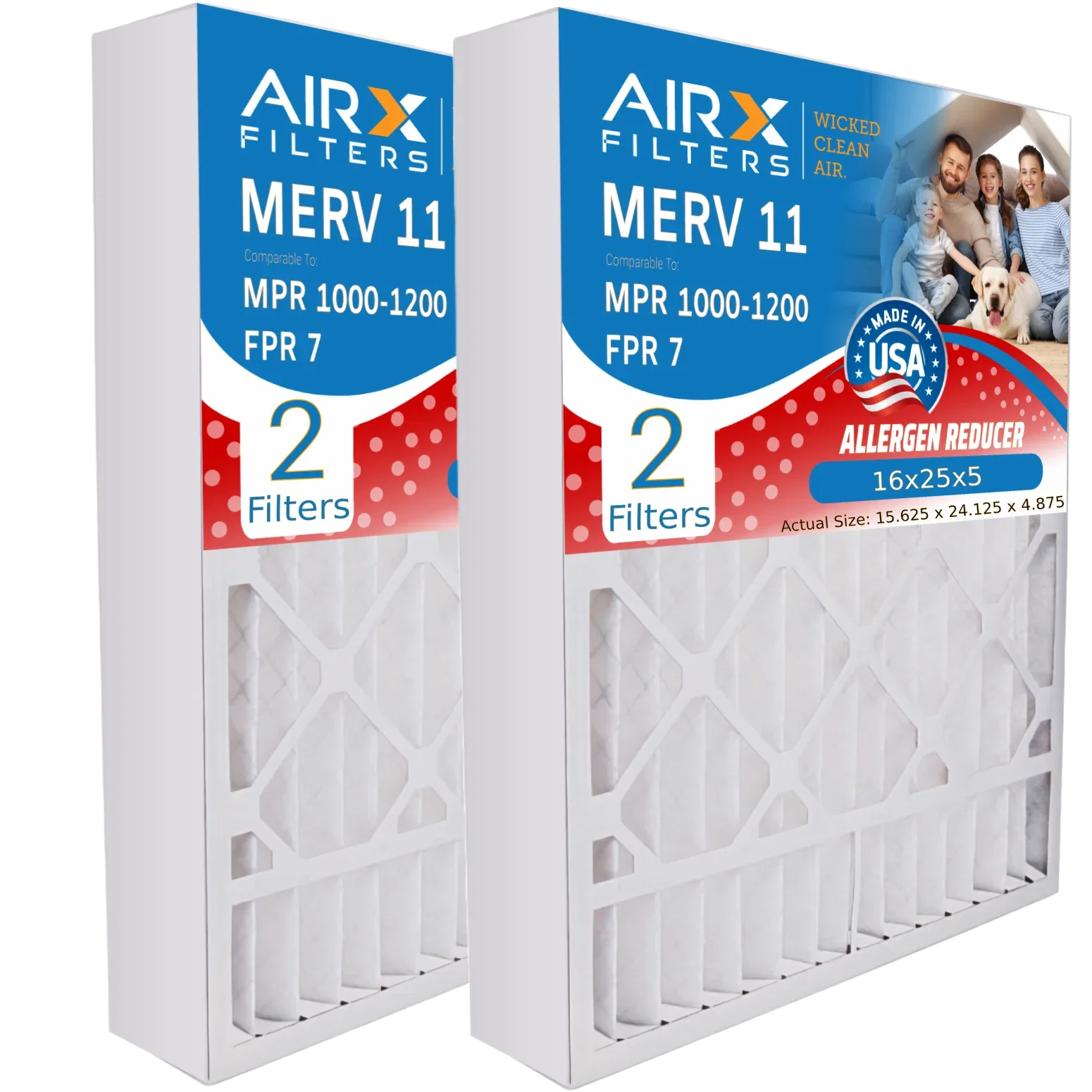 2 -25-16 Skuttle 16x25x5 11 with 16x25x5 #000-0448-001 by Furnace Filter & 1200 Air Premium 1000, 7 Filter Fits Pack . to Made Comparable