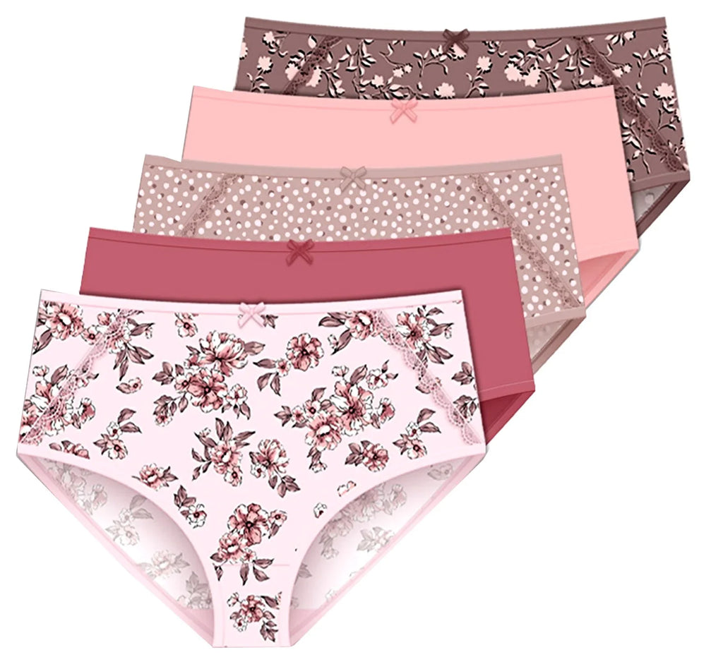 Size Microfiber Brief 5-Pack 7 Panties Stretch Women's Delta Burke