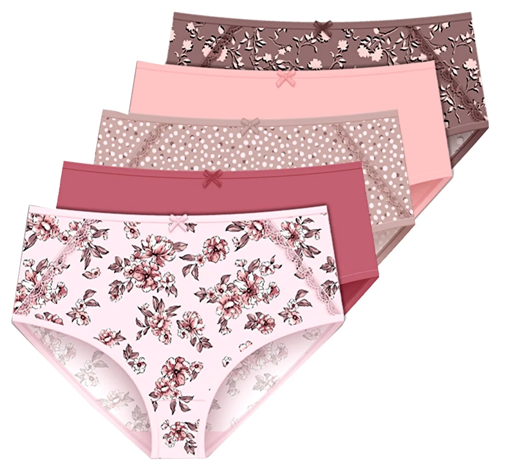 Size Microfiber Brief 5-Pack 7 Panties Stretch Women's Delta Burke