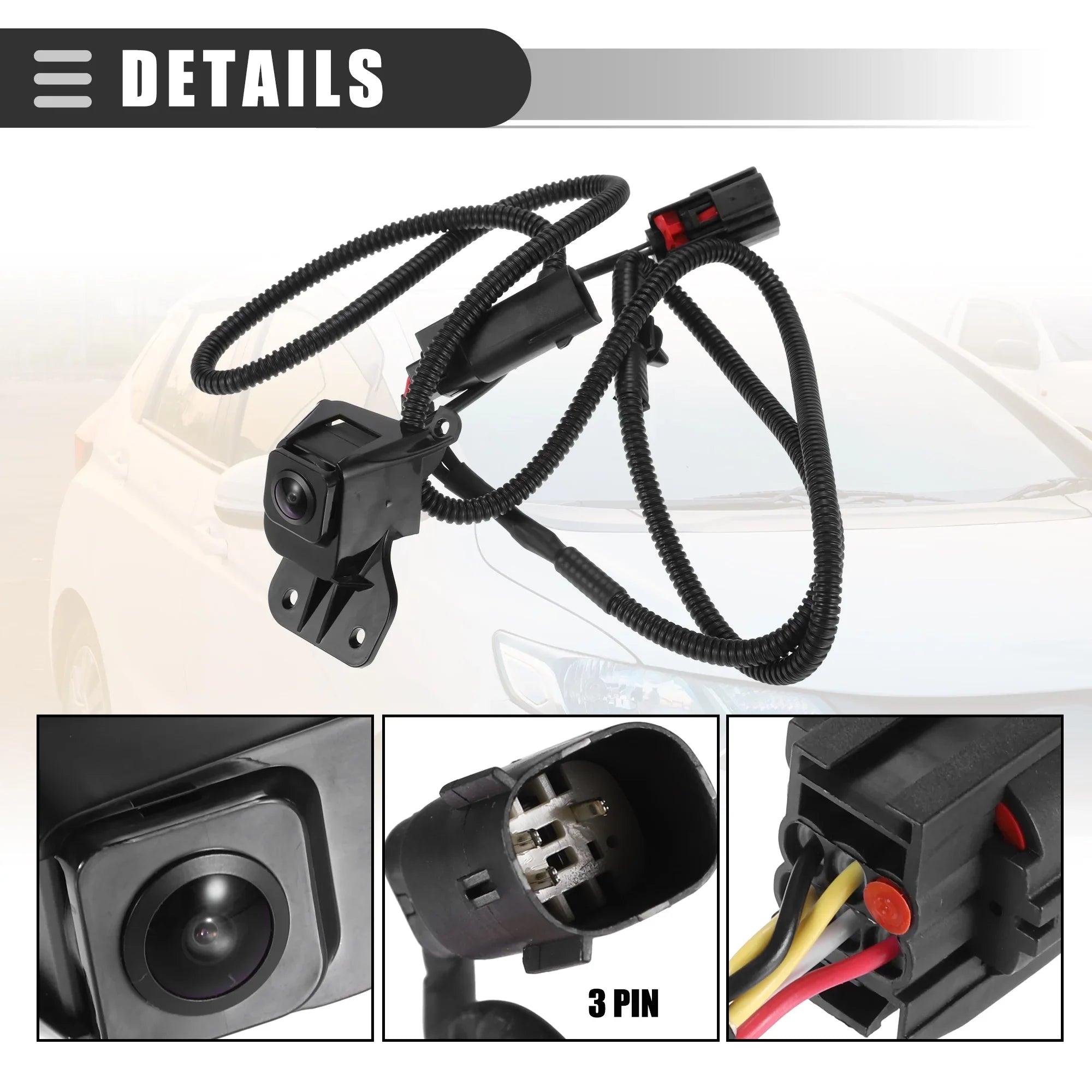 Chevrolet Plastic No.23146157 for 2011-2013 Glass Camera Silverado Backup Black Unique Bargains