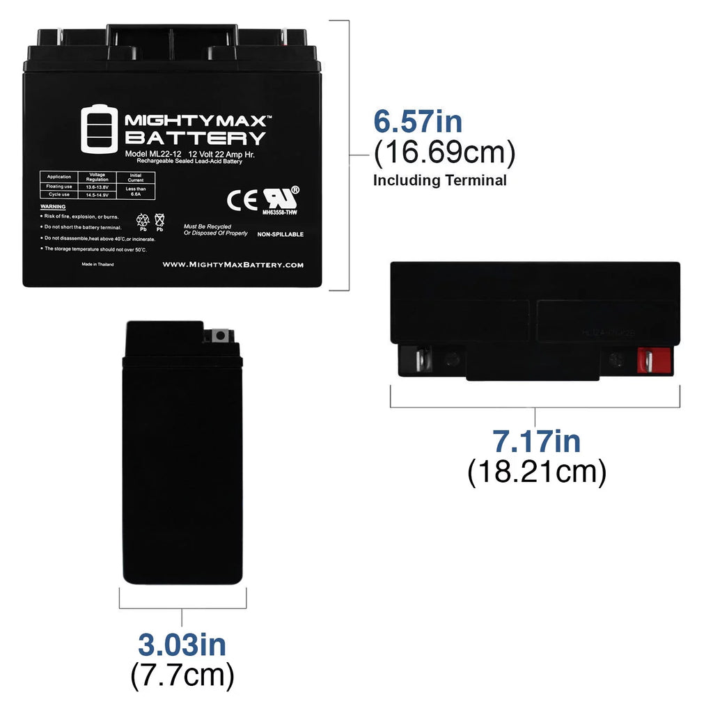 Pack 200 for 12V - Alante Scooter Wheelchair 4 Jr 22AH Battery