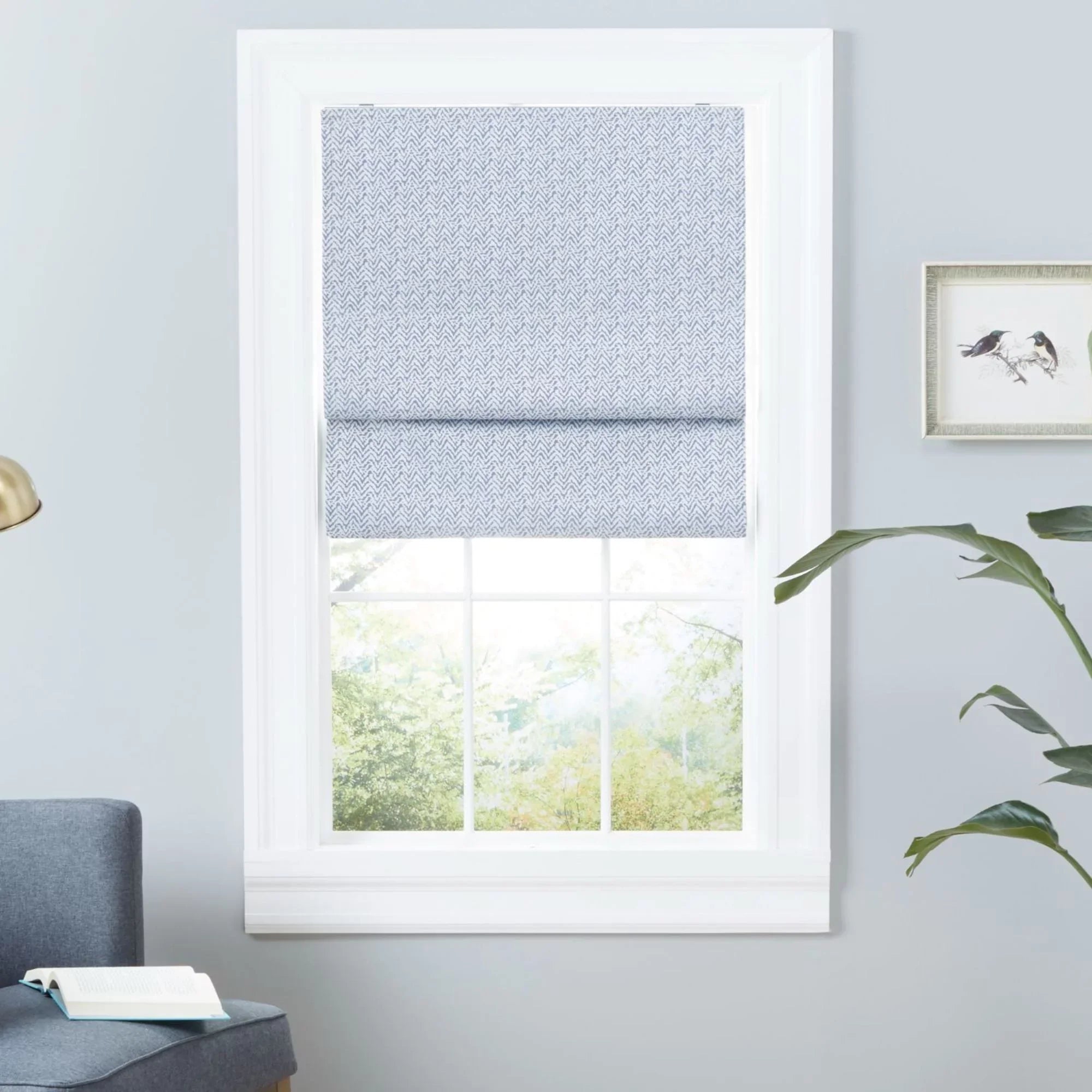 Shade, Total Blackout Exclusive Blue 23"x64", Roman Slate Home Esme