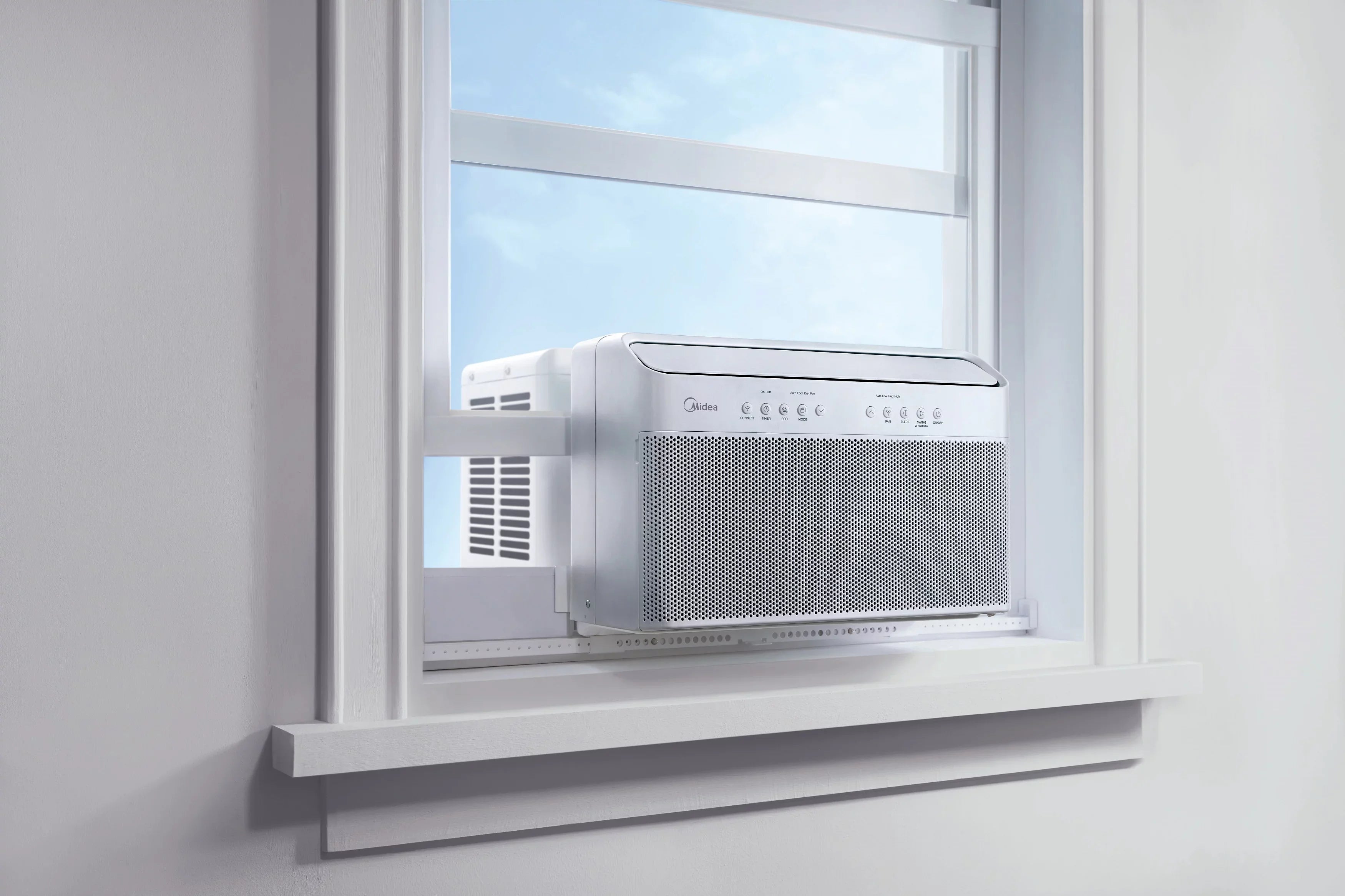 Restored Inverter Window 12,000 Savings, Air 35% Energy U-Shaped MAW12V1QWT Quiet, Conditioner, (Refurbished) Midea Extreme Smart