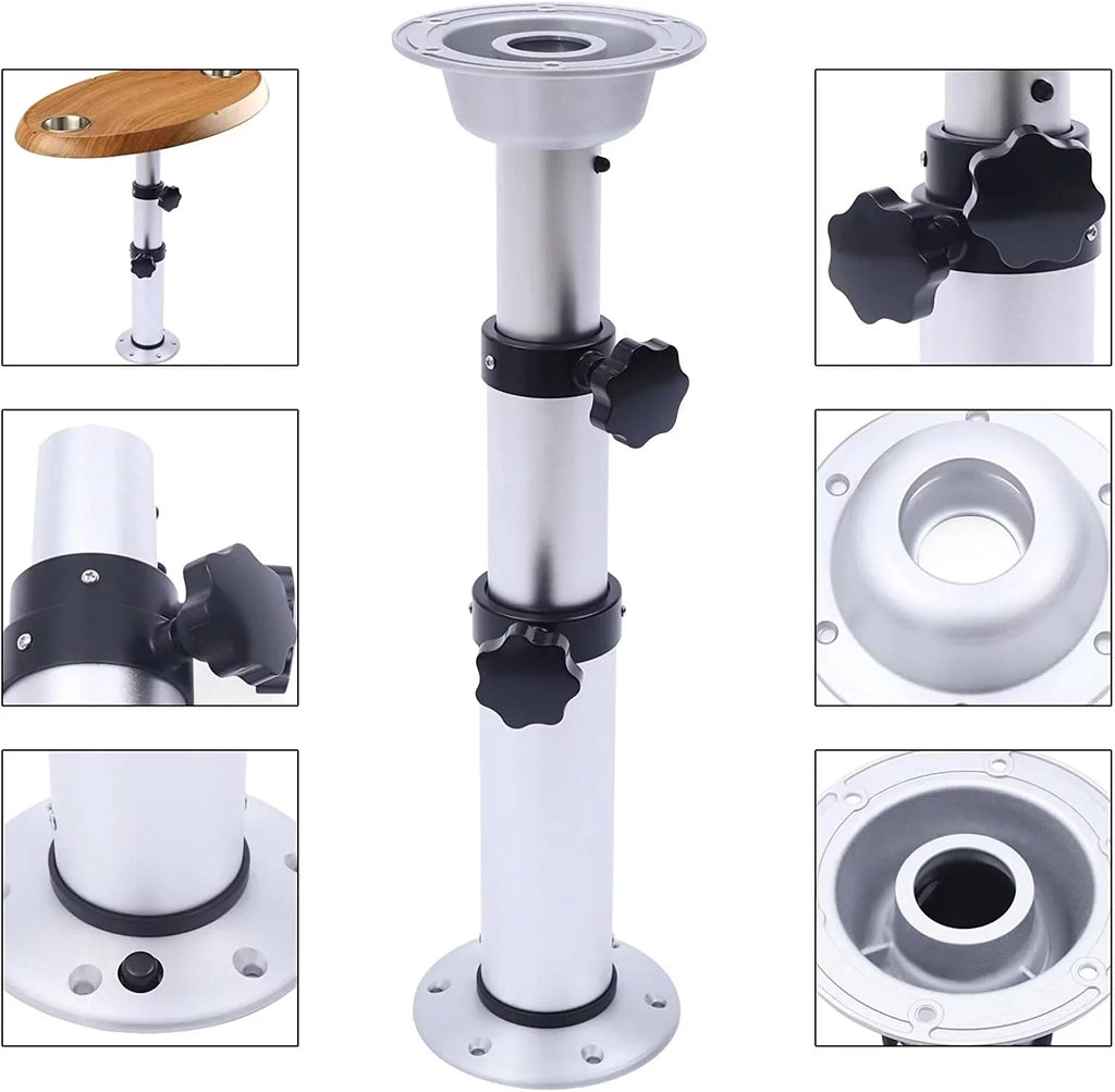 Marine Pedestal Removable Vessel Thickened Caravan Base Motorhome Table Mount Aluminum Miumaeov Camper Table Frame Alloy Stand 16.9"-29.1"Adjustable Leg for