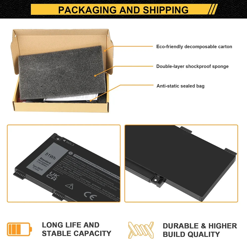 Battery 15 G5 3700 3500 for Dell 15 266J9 3590 5505 Fits 3790 G3 New 5500