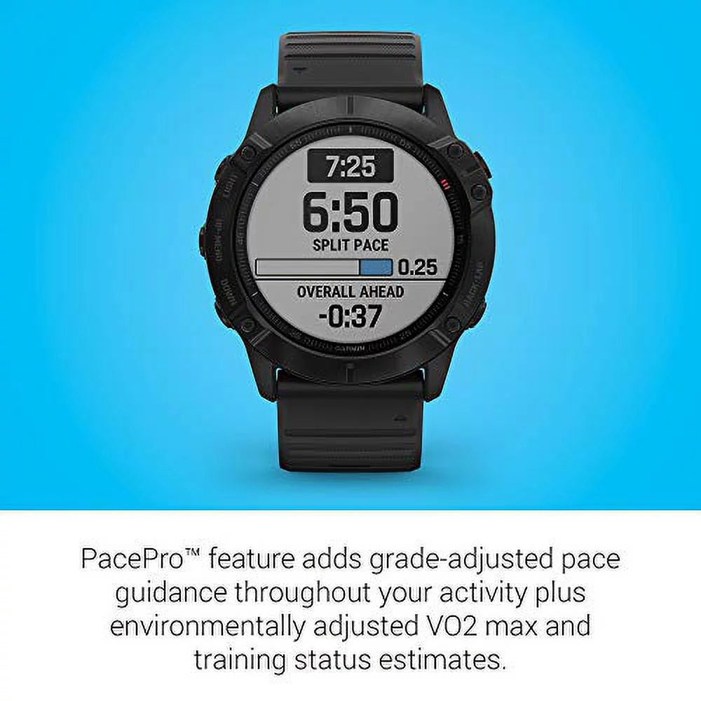 Premium and Pulse Pace Pro, Ox Mapping, Black Fenix Sensors, Grade-Adjusted Guidance 6X 010-02157-00 Features Garmin Multisport Music, Watch,