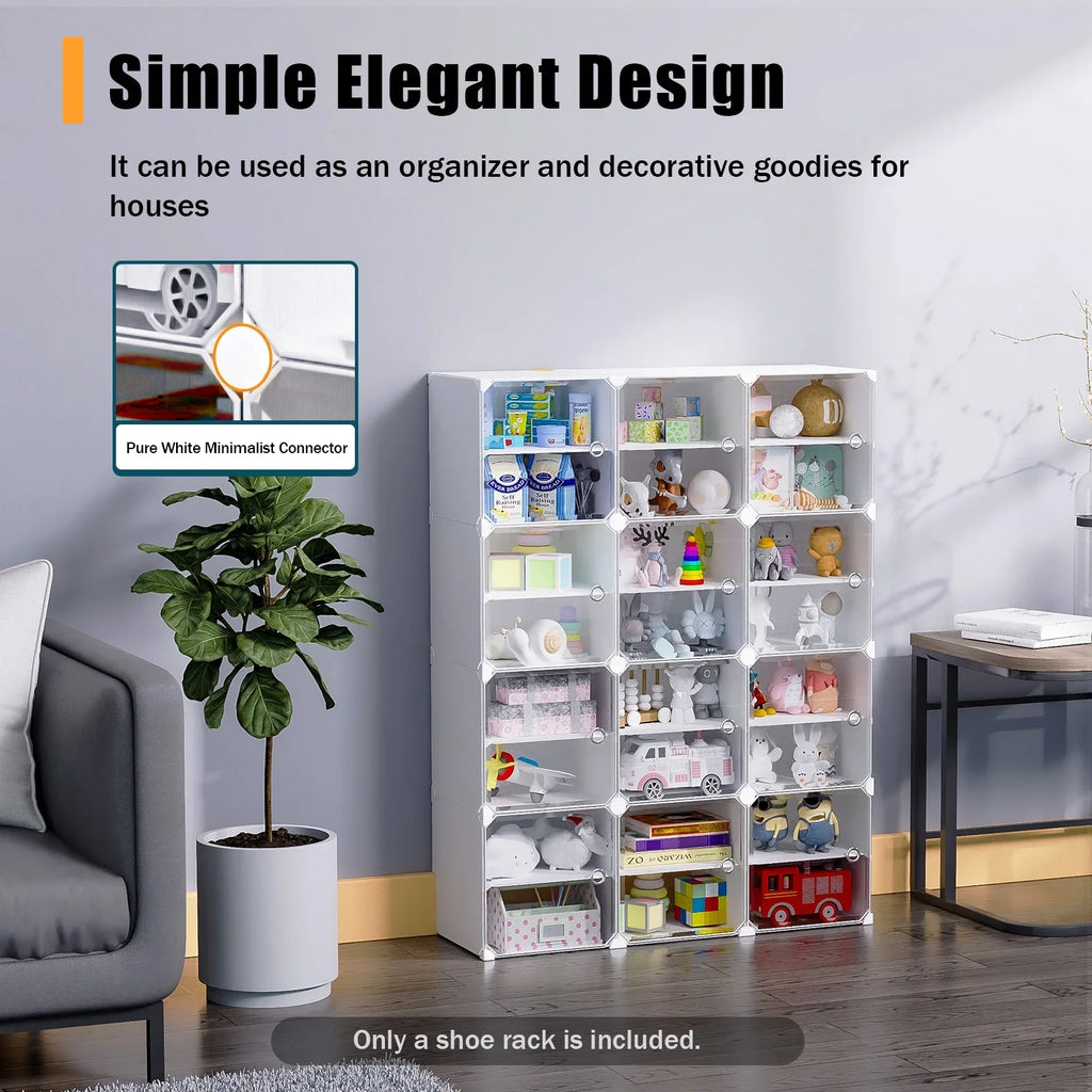 Pairs Storage Shoe Entryway 12 Tiers Boxes, Bedroom Closet 96 Stand White Tower Cubes Shoe Hallway Cabinet Modular Organizer Shelf Shoe Plastic 48 Storage Rack for