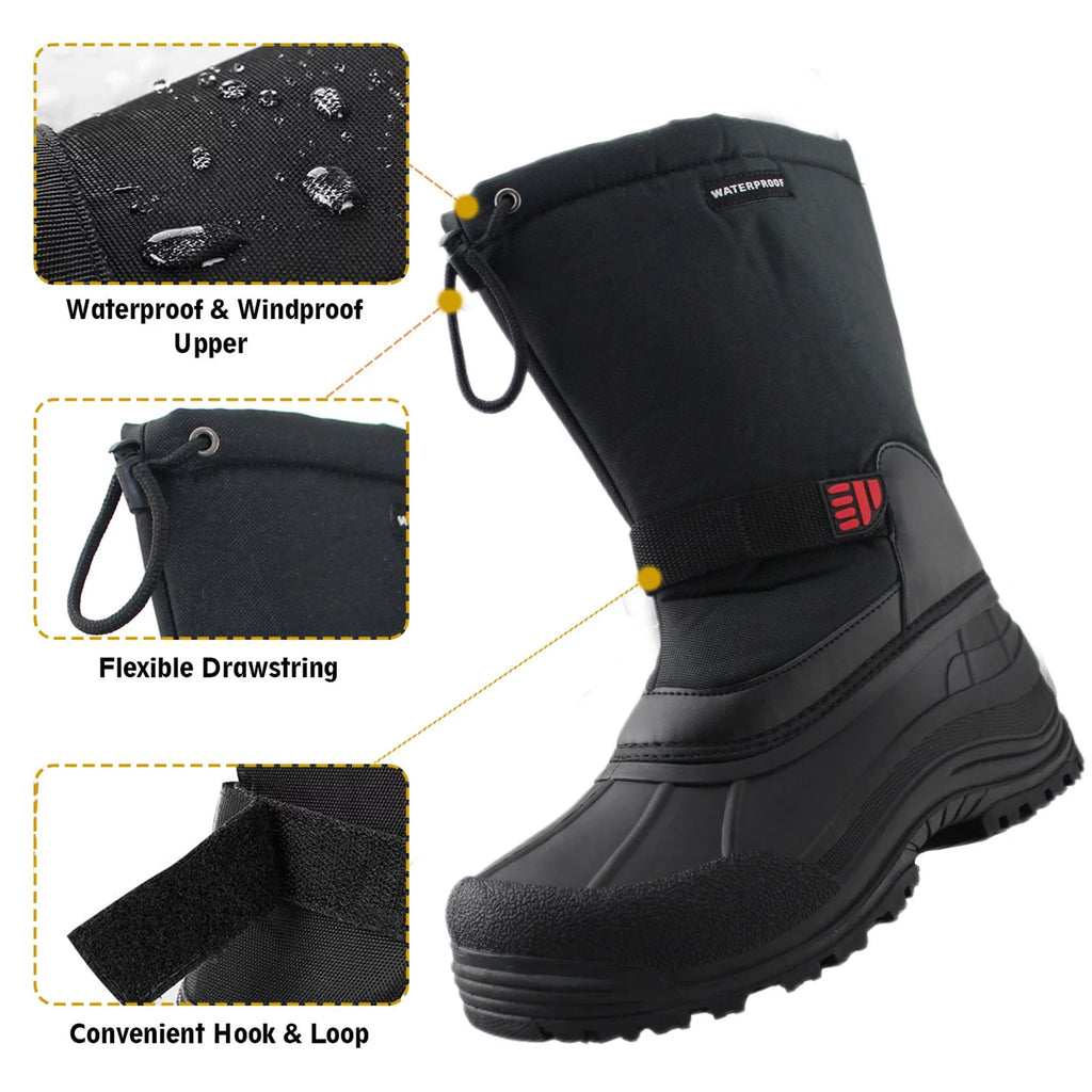 Snow Male Shoe Winter Tanleewa Adult Men's Anti-Slip Moistureproof Boots Insulated Boots Size 11.5