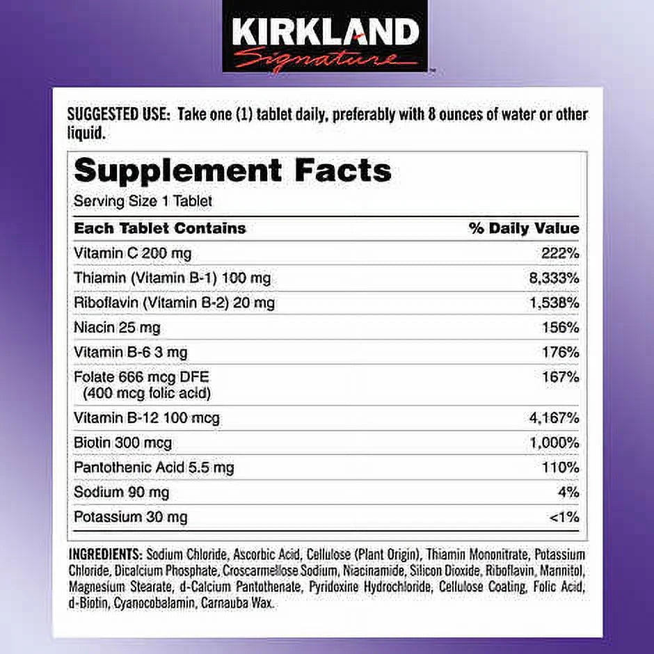 Includes 1000 2 and Vitamins, 500 Tablets B Vitamin 8 B-Complex, Super Electrolytes C