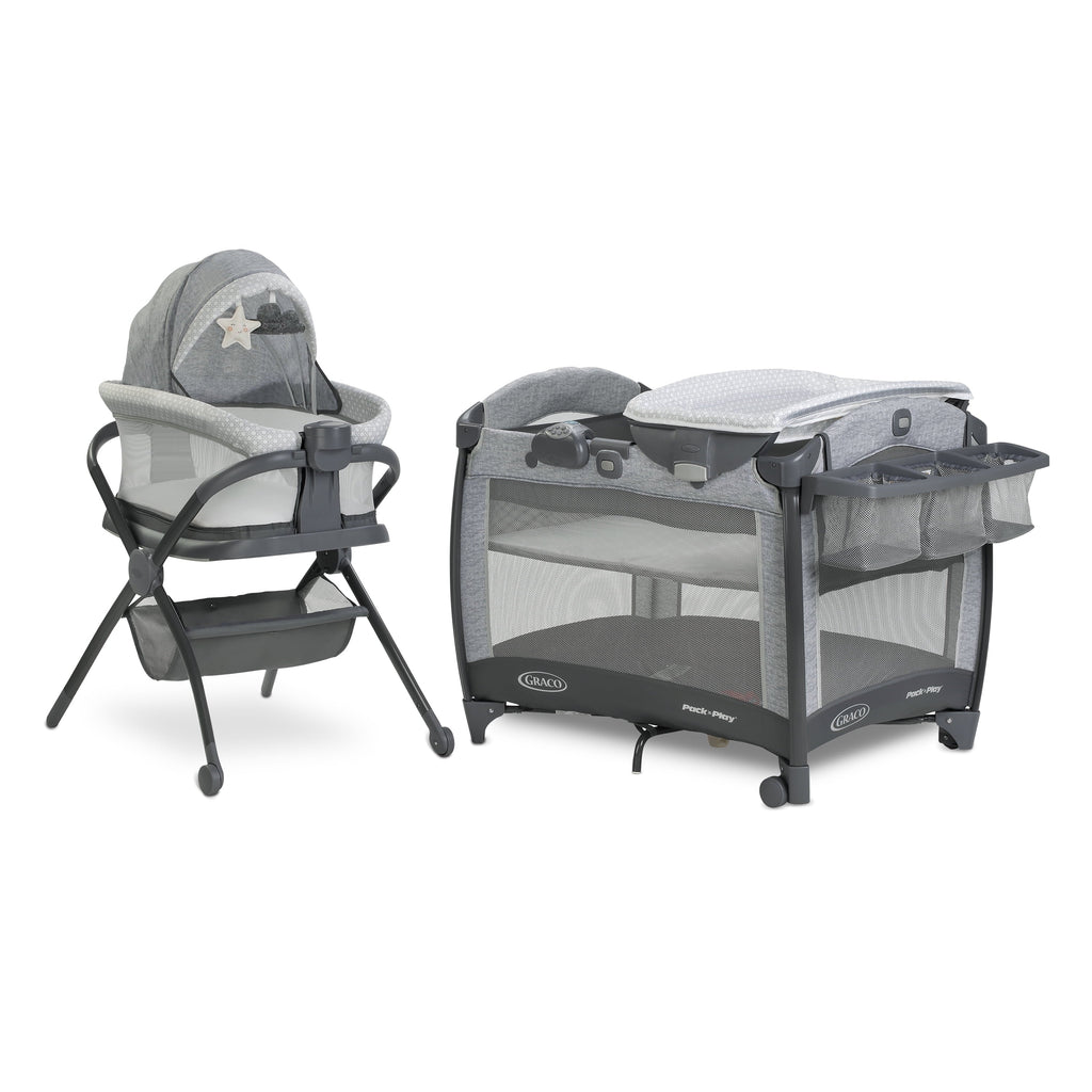 Pack Deluxe Graco Bassinet 'n Playard,Grey, Play Day2Dream Unisex Flat