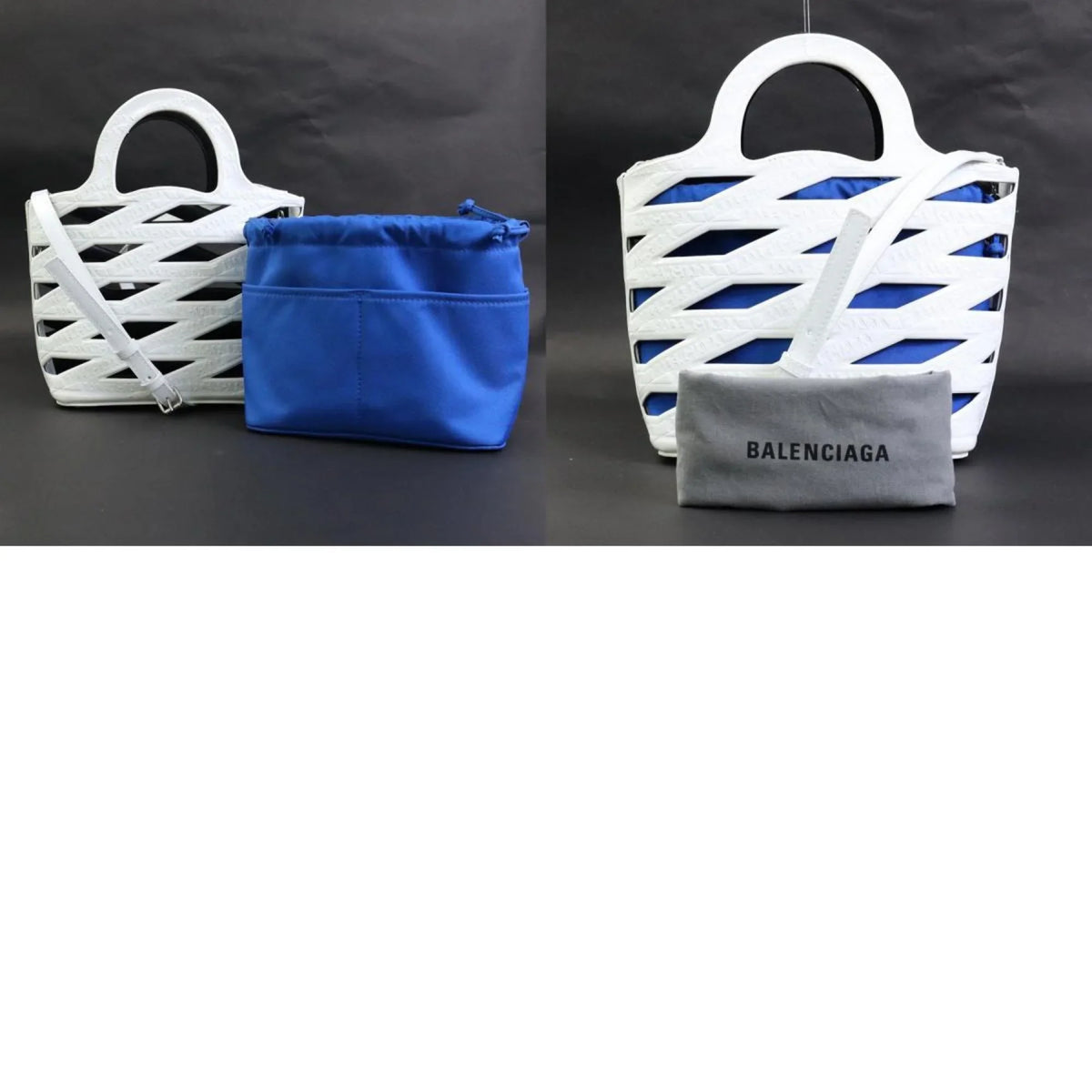 handbag BALENCIAGA white (Good) Balenciaga leather bag ladies Pre-Owned diagonal patent 630708 shoulder