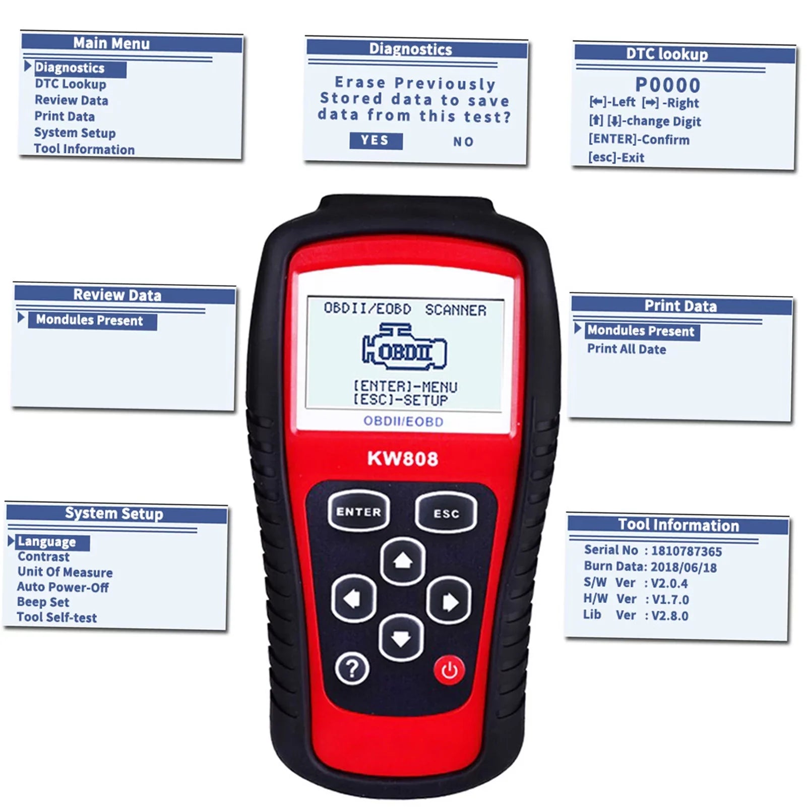 Decoder Code Auto Detection Reader and / Cars walmeck KW808