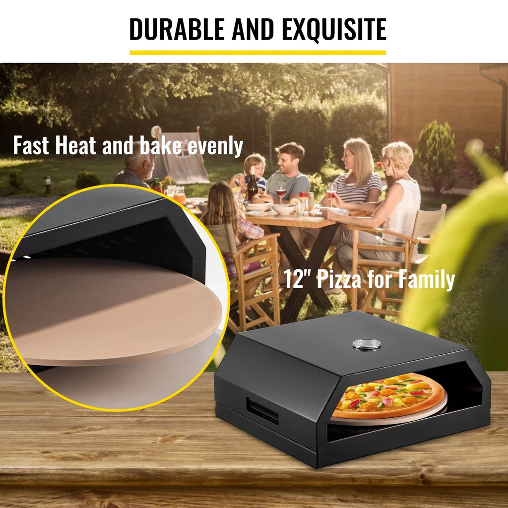 Kit Pizza of Tools Stone, Pizza 12" Including Oven, Pizza Oven Stainless Steel Pizza Shovel, with Pizza Cutter, Baking Professional Pizza Outdoor Cordierite Oven, Camp Set Pizza Thermometer