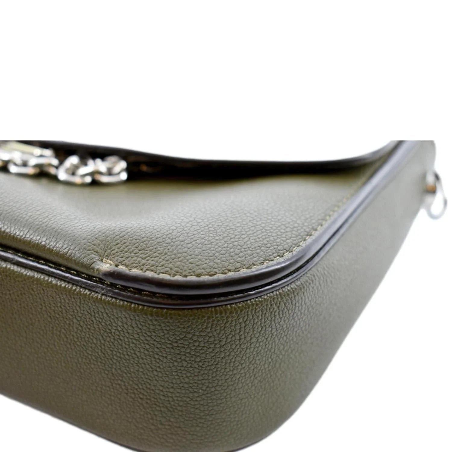 Khaki Leather Calfskin Green Saddle Very Bag Shoulder Pre-owned
