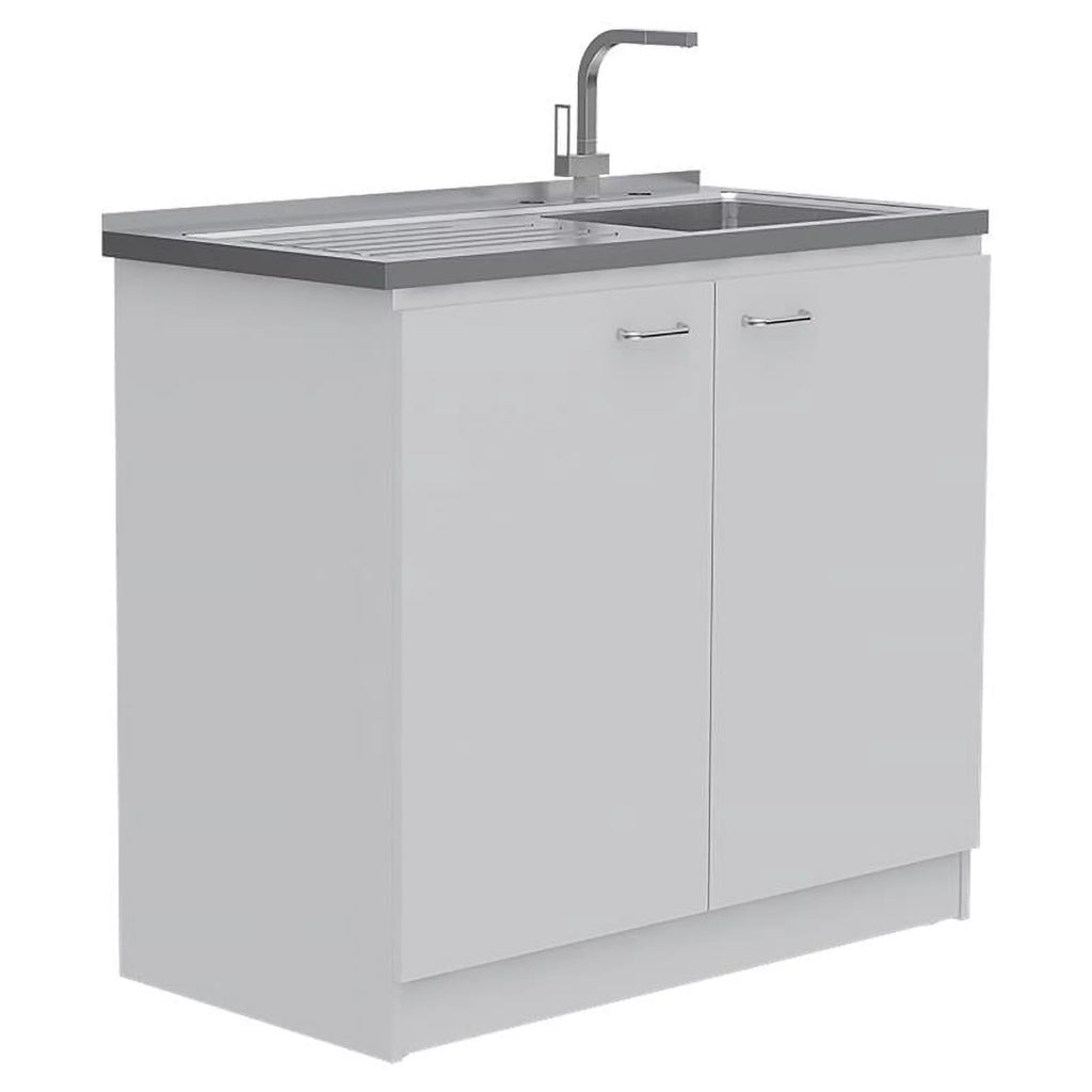 Sink 2-Piece Home Kitchen with and Square Wood Island Utility Set