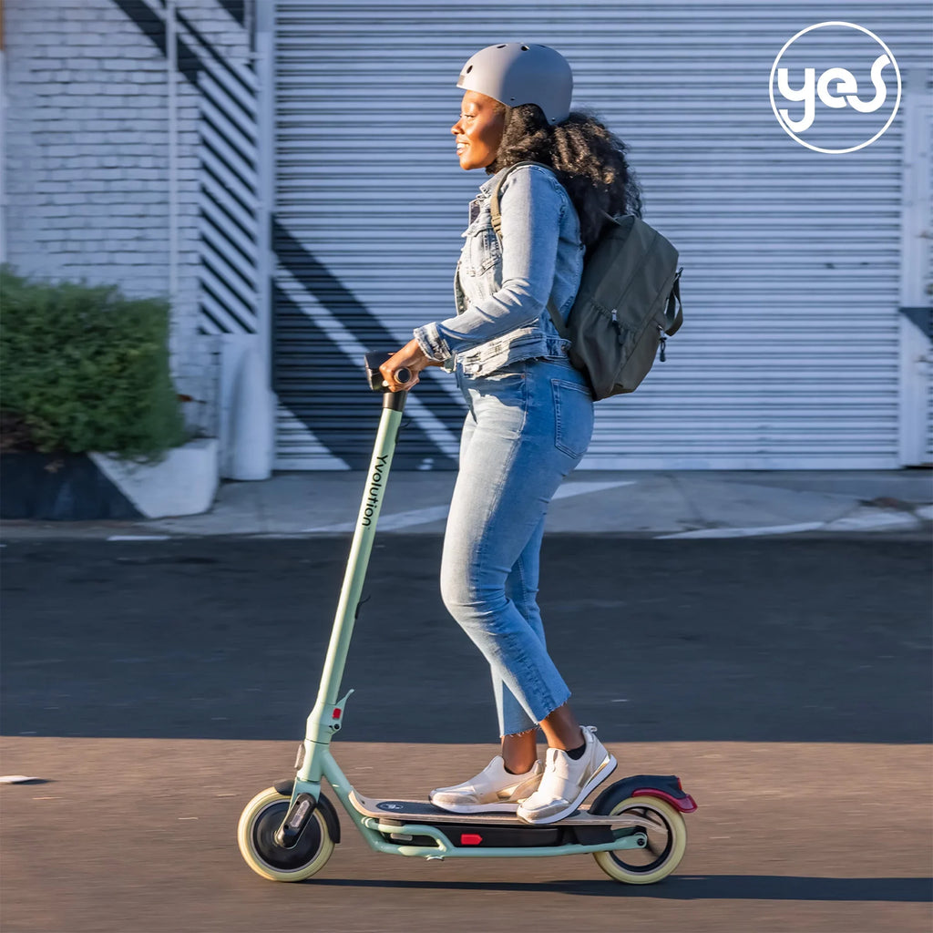 Adults Yvolution Foldable Design Scooter Display, (Green) Electric for