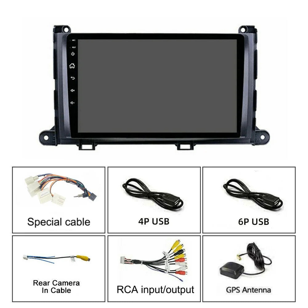 2011-2014 CarPlay Stereo Support Android Wireless Andriod Camera with Auto Toyota for Sienna JMANCE Backup Car 10