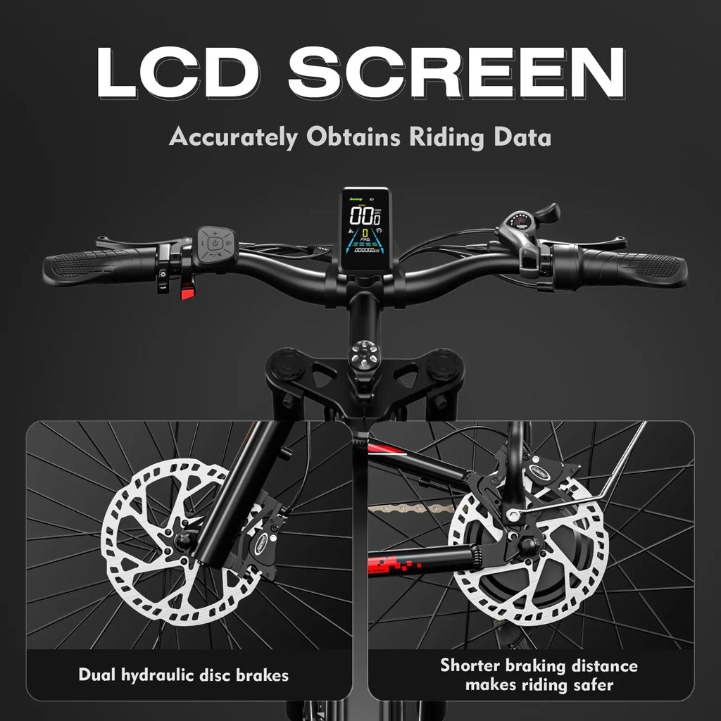 mountain fat bike, electric snow battery, absorbers, shock tire Adult brakes, beach electric double bike electric 7-speed 52V motor, bike double 750W 26*4 inch 19Ah