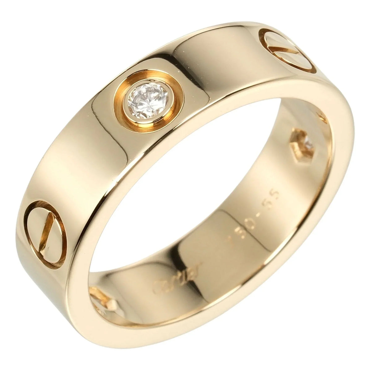 approx. 8.67g, Cartier diamond, ring, yellow dimension Pre-Owned (Good) K18 I132124019 half 3P, Love gold, 15