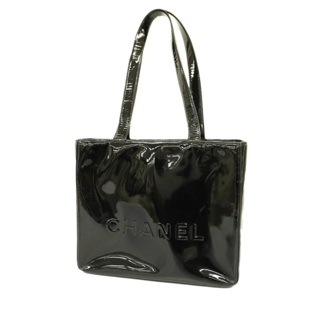 Black Patent Tote Leather Pre-Owned Bag Women's (Good) Champagne