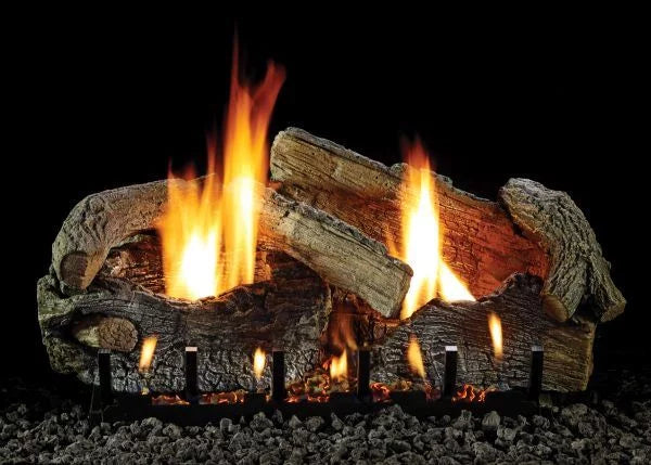 Oak LP with 18" Burner, Slope Manual Glaze Stacked Aged Logset VF/V