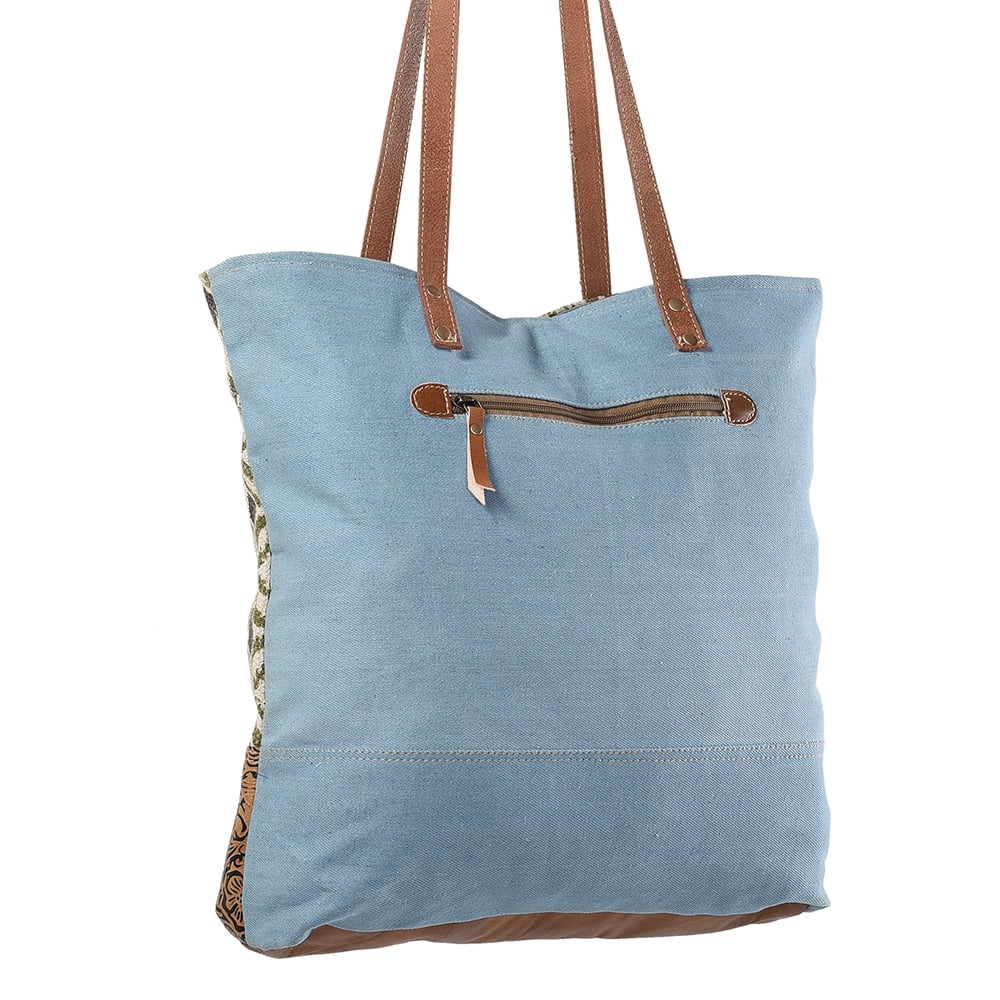 handbag Embossed Wool purse KB241 women Upcycled Upcycled bag western Leather Canvas Genuine