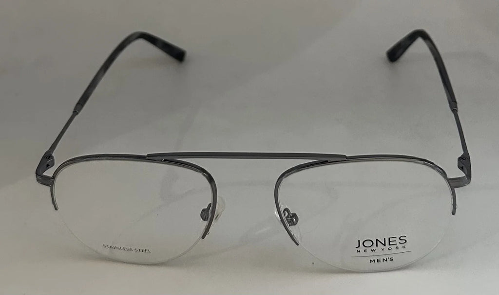 Mens 53mm New Frame. Jones J359. Rimless Aviator York Eyewear Gunmetal Metal