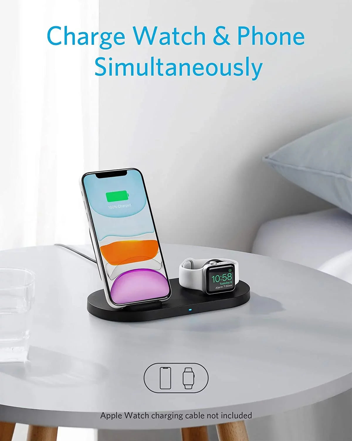 iPhone (Watch Charger, Wireless Included) 11 Charging Sense /6/5/4/3/2/1, Stand Holder with Charging Pro PowerWave Watch Apple Not 2-in-1 2020, Watch with Cable 11, Anker Station for Charging