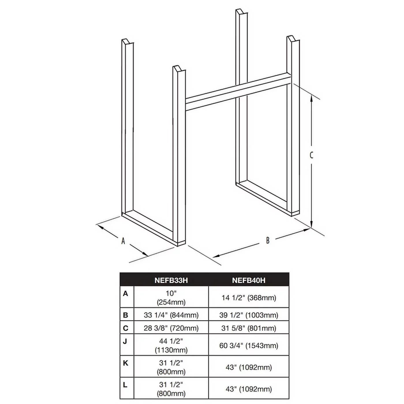 in. 40 Electric Insert Built-in Firebox Napoleon