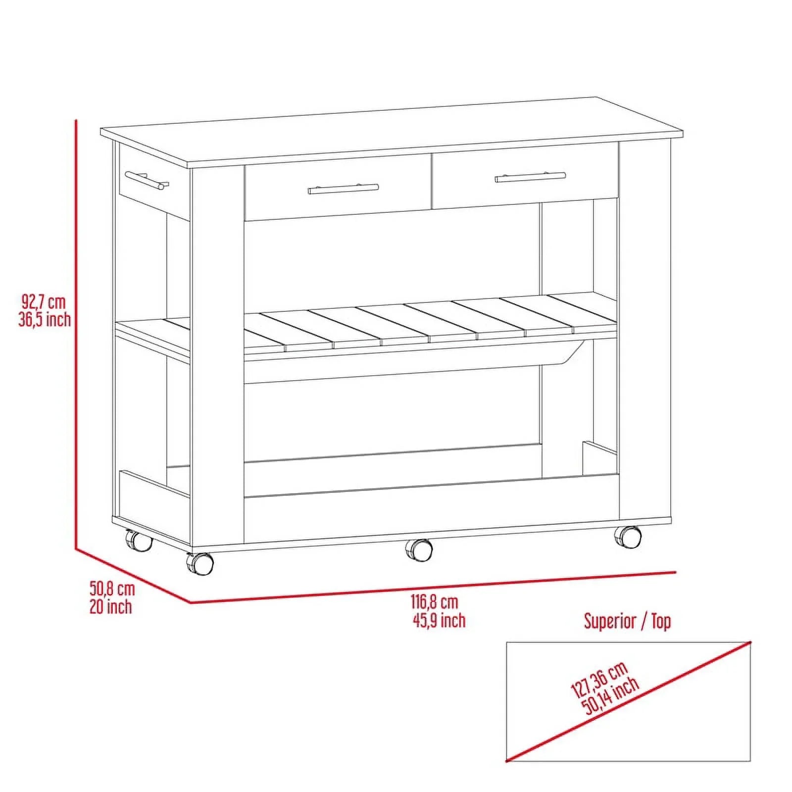 Sink 2-Piece Home Kitchen with and Square Wood Island Utility Set